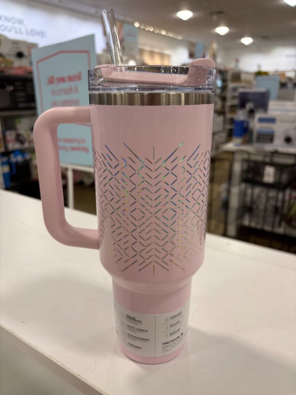 Stanley FlowState Quencher H2.0 40oz Pink Stainless Tumbler Handle Straw - Picture 4 of 6